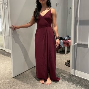David’s bridal bridesmaid dress color “wine”